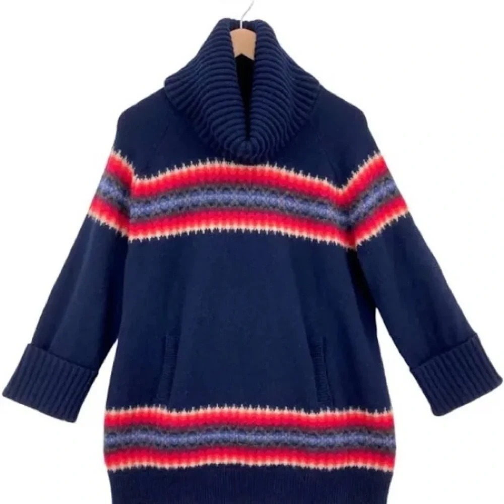 Retro Y2K Gap Lambswool Sweater XL Pocket Turtleneck Cozy Scandi Nordic Knit